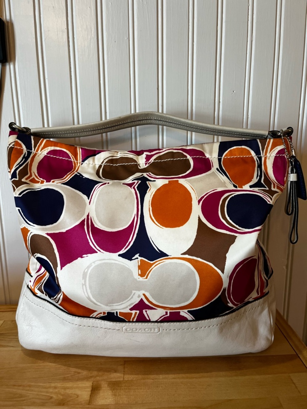 Coach Park Hand Drawn Scarf Print Hobo Bag